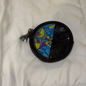WEDNESDAY Colorful Spider Web Round Coin Purse